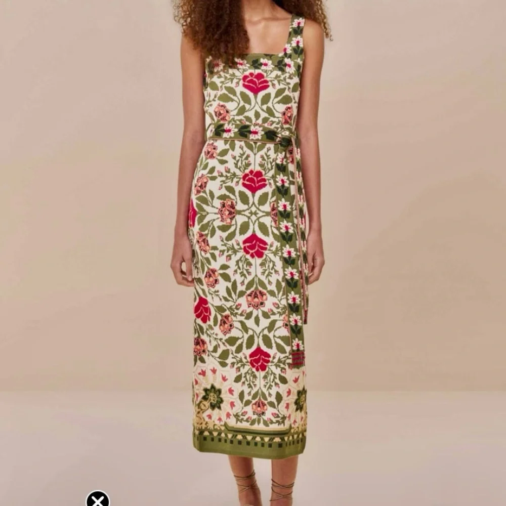 NWT - FARM Rio Multicolor Floral Knit Midi Dress - Picture 1 of 7
